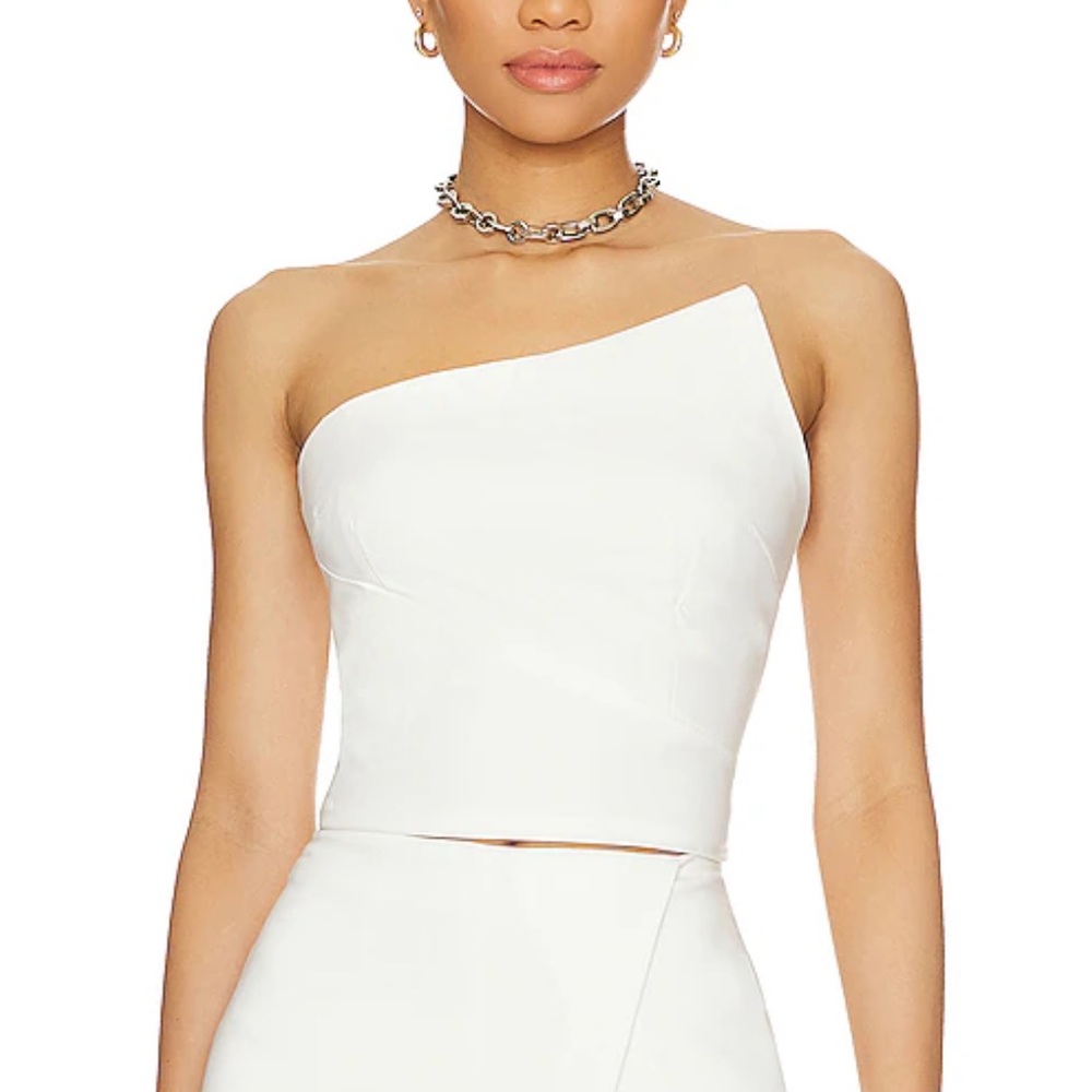 White superdown asymmetrical top, XS